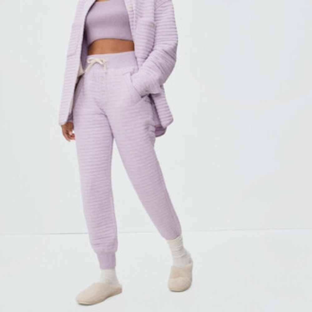Everlane SET | quilted organic cotton Shirt Jacket / Joggers / Shorts | size XS